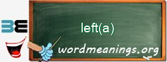 WordMeaning blackboard for left(a)